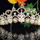 Golden Wedding Imperial ;Bridal headpiece;Rhinestone Dancer Opera Tiara;Bridesmaid Tiaras#3053g