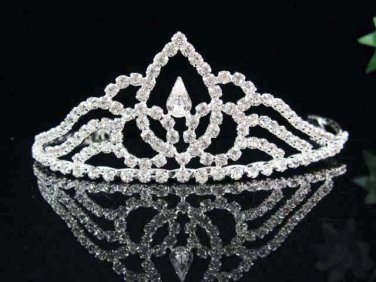 Wedding Silver Tiara;Bridal headpiece;Rhinestone Dancer Opera Tiara;Bridesmaid Tiaras#6886