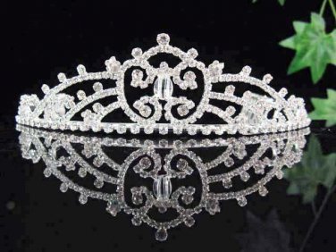 Wedding Silver Tiara;Bridal headpiece;Rhinestone Dancer Opera Tiara;Bridesmaid Tiaras#7148