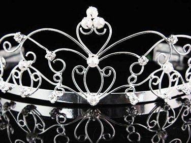 Silver Tiara ; Wedding Bridal headpiece;Rhinestone Dancer Opera Tiara;Bridesmaid Tiaras#7202