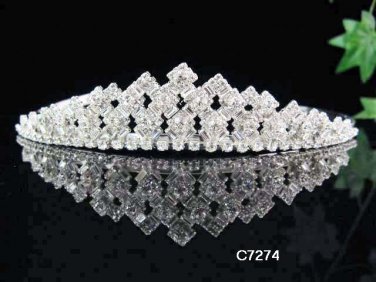 Wedding Silver Tiara;Bridal headpiece;Rhinestone Dancer Opera Tiara;Bridesmaid Tiaras#7274