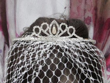 Dancer Opera Tiara;Wedding Silver Tiara;Bridal headpiece;Rhinestone Bridesmaid Tiaras#1301