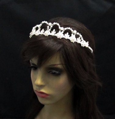 Dancer Opera Tiara;Wedding Silver Tiara;Bridal headpiece;Rhinestone Bridesmaid Tiaras#4624