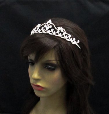 Dancer Opera Tiara;Wedding Silver Tiara;Bridal headpiece;Rhinestone Bridesmaid Tiaras#5616