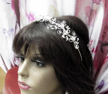 Dancer Opera Tiara;Wedding Silver Tiara;Bridal headpiece;Rhinestone Bridesmaid Tiaras#7529
