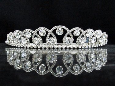 Dancer Opera Tiara;Elegance Bridesmaid Imperial;Wedding Silver Tiara;Bridal headpiece#163