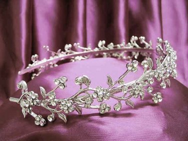 Fancy Floral Headband ;Dancer Opera Tiara;Wedding Silver Tiara;Bridal headpiece#2016