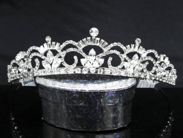 Elegance Silver Tiara ;Dancer Opera Tiara;Wedding Silver Tiara;Bridal headpiece#6012