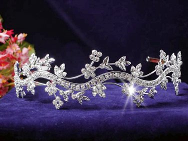 Fancy Silver Headband ;Dancer Opera Tiara;Wedding Silver Tiara;Bridal imperial#4938