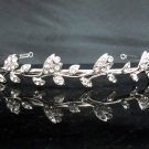 Fancy Silver Headband;Dancer Opera Tiara;Wedding Silver Tiara;Bridal imperial#0137