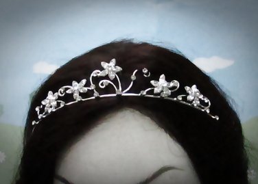 Fancy Silver Regal ;Dancer Opera Tiara;Wedding Silver Tiara;Bridal imperial#4724