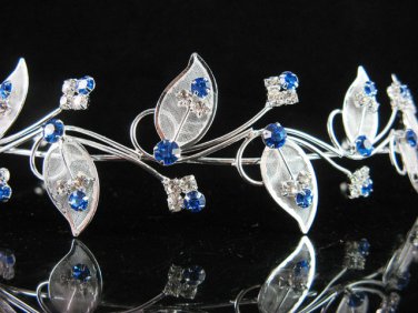 Elegance Headpiece;Dancer Opera Tiara;Wedding Silver Tiara;Bridal imperial#3788