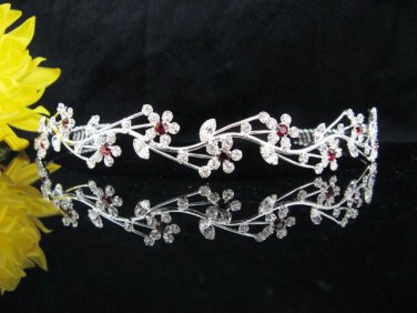 Elegance Headpiece;Dancer Opera Tiara;Wedding Silver Tiara;Bridal imperial#5305