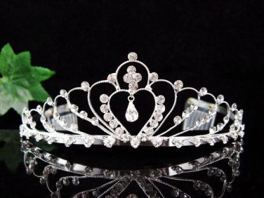 Elegance Headpiece;Dancer Opera Tiara;Wedding Silver Tiara;Bridal imperial#960