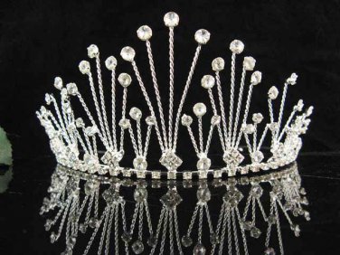 Huge Elegance Headpiece;Opera Tiara;Wedding Silver Tiara;Bridal imperial#490s