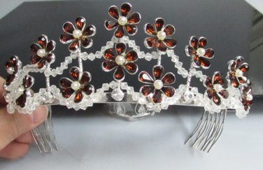 Dancer Opera Tiara;Delicate Headpiece;Wedding Silver Tiara;Bridal imperial#1219