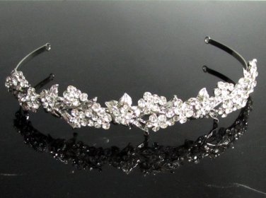Elegance Headband;Dancer Opera Tiara;Wedding Silver Tiara;Bridal imperial#697s
