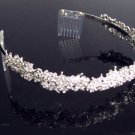 Elegance Headband;Dancer Opera Tiara;Wedding Silver Tiara;Bridal imperial#701