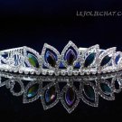 Elegance Headpiece;Dancer Opera Tiara;Wedding Silver Tiara;Bridal imperial#1079