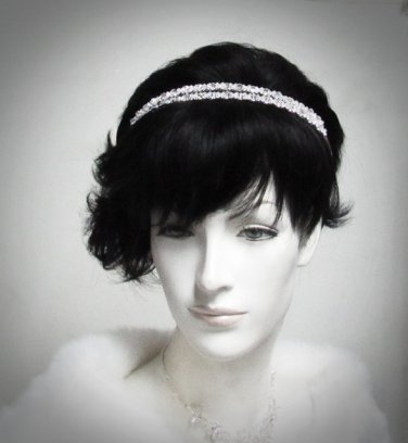Silver Fancy Headband;Dancer Opera Tiara;Wedding Silver Tiara;Bridal imperial#4056