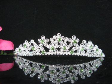 Silver Fancy Headpiece;Dancer Opera Tiara;Wedding Silver Tiara;Bridal imperial#515GR