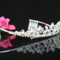 Silver Fancy Headpiece;Dancer Opera Tiara;Wedding Silver Tiara;Bridal imperial#515GR