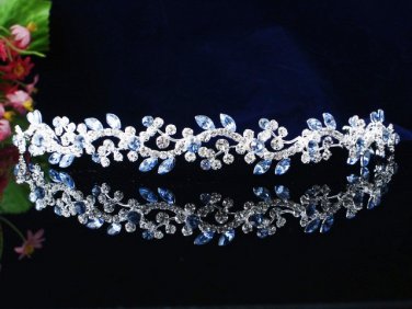 Silver Fancy Headband;Dancer Opera Tiara;Wedding Silver Tiara;Bridal imperial#46B