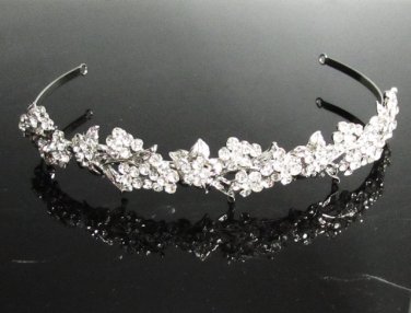 Silver Fancy Headband;Dancer Opera Tiara;Wedding Silver Tiara;Bridal imperial#697S
