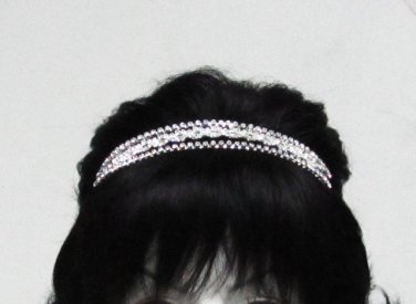 Silver Fancy Headband;Dancer Opera Tiara;Wedding Silver Tiara;Bridal imperial#1252