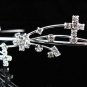 Silver Fancy Headband;Dancer Opera Tiara;Wedding Silver Tiara;Bridal imperial#2017S