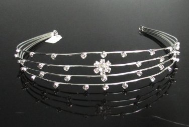 Fancy Silver Headband;Dancer Opera Tiara;Wedding Silver Tiara;Bridal imperial#7301