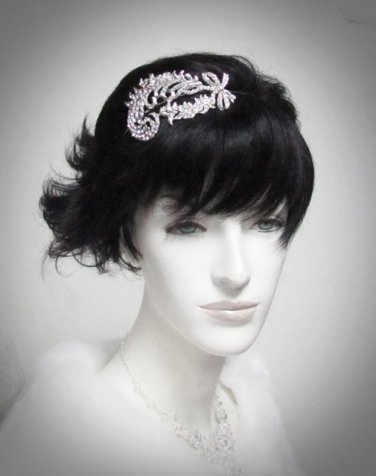 Fancy Silver Headband;Dancer Opera Tiara;Wedding Silver Tiara;Bridal imperial#1260
