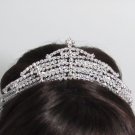 Elegance Headpiece;Dancer Opera Fancy Tiara;Wedding Silver Tiara;Bridal imperial#10169