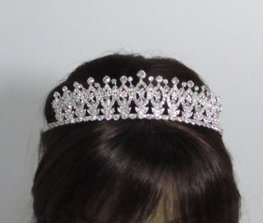 Elegance Headpiece;Dancer Opera Fancy Tiara;Wedding Silver Tiara;Bridal imperial#10530