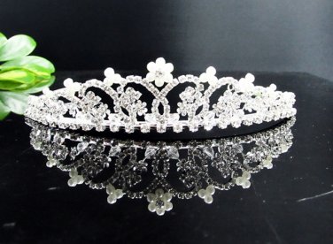 Fancy Silver Headpiece;Dancer Opera Tiara;Wedding Silver Tiara;Bridal imperial#531
