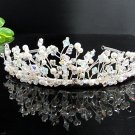 Fancy Silver Headpiece;Dancer Opera Tiara;Wedding Silver Tiara;Bridal imperial#7783