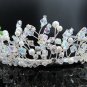 Fancy Silver Headpiece;Dancer Opera Tiara;Wedding Silver Tiara;Bridal imperial#7783