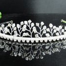 Fancy Silver Headpiece;Dancer Opera Tiara;Wedding Silver Tiara;Bridal imperial#8642