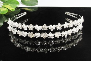 Fancy Silver Headband;Dancer Opera Tiara;Wedding Silver Tiara;Bridal imperial#8958