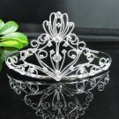 Fancy Silver Headpiece;Dancer Opera Tiara;Wedding Silver Tiara;Bridal imperial#871
