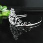 Fancy Silver Headpiece;Dancer Opera Tiara;Wedding Silver Tiara;Bridal imperial#871