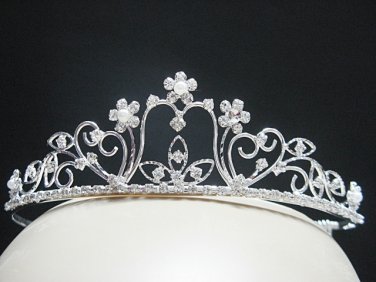 Silver Fancy Headpiece;Dancer Opera Tiara;Wedding Silver Tiara;Bridal imperial#635