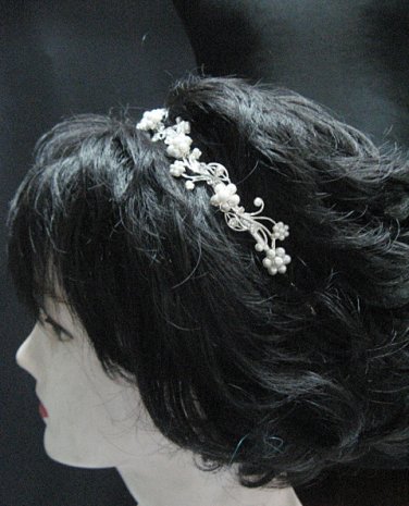 Silver Fancy Headband;Dancer Opera Tiara;Wedding Silver Tiara;Bridal imperial#5697