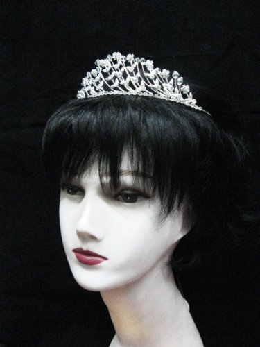 Silver Fancy Headpiece;Dancer Opera Tiara;Wedding Silver Tiara;Bridal imperial#1199