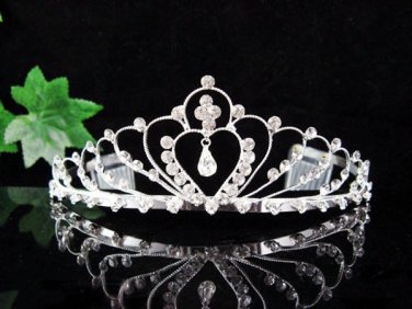 Silver Fancy Headpiece;Dancer Opera Tiara;Wedding Silver Tiara;Bridal imperial#960s