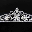 Floral Wedding Silver Regal ;Elegance Headpiece;Fashion Dancer Opera Tiara;Bridal imperial#3457