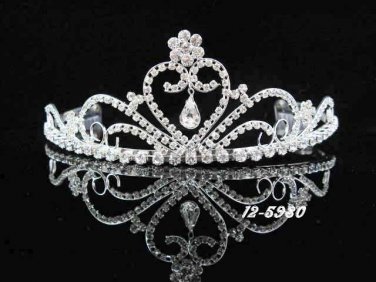 Floral Wedding Silver Regal ;Elegance Headpiece;Fashion Dancer Opera Tiara;Bridal imperial#5980