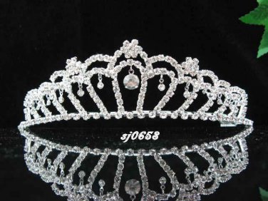 Elegance Wedding Silver Regal ;Gorgeous Headpiece;Fashion Dancer Opera Tiara;Bridal imperial#658