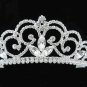Fashion Dancer Opera Tiara;Gorgeous Headpiece;Elegance Wedding Silver Regal ;Bridal imperial#155