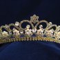 Gorgeous Headpiece;Fashion Dancer Opera Tiara;Elegance Wedding Golden Regal ;Bridal imperial#790g